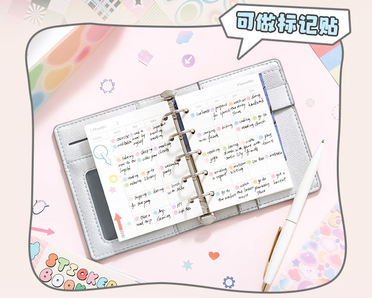 Journal GO 30pcs Cute Basic Colorful Stickers for Planner Diary Card Making Scrapbooking Journaling diy Stationery Decals