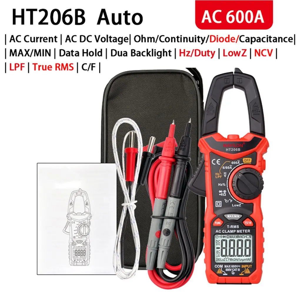 

Цифровой мультиметр HABOTEST HT206B, тестер с автонастройкой диапазона и функцией True RMS для измерения сопротивления и цепи