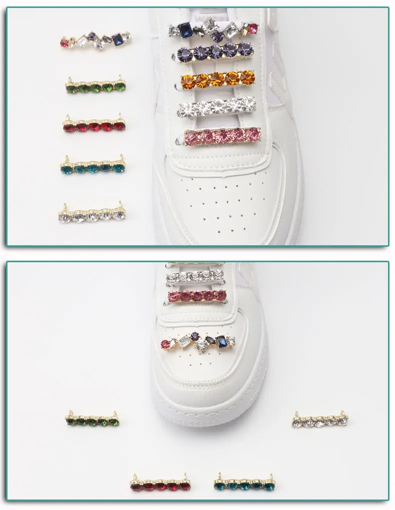 Glänzende Strass-Schnürsenkelschnalle Kreative Paar-Schuhdekoration Juwelenbesetzte Ins-Canvas-Schnürsenkel-Accessoires Sneakers 1 Stück – Detail 8
