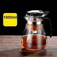 Tea Pot For Tea With Infuser Glass Kettle Heat Resistant Tea Maker Flower Tea Herbal Pot Convenient Office Coffee Teapot Teaware 6