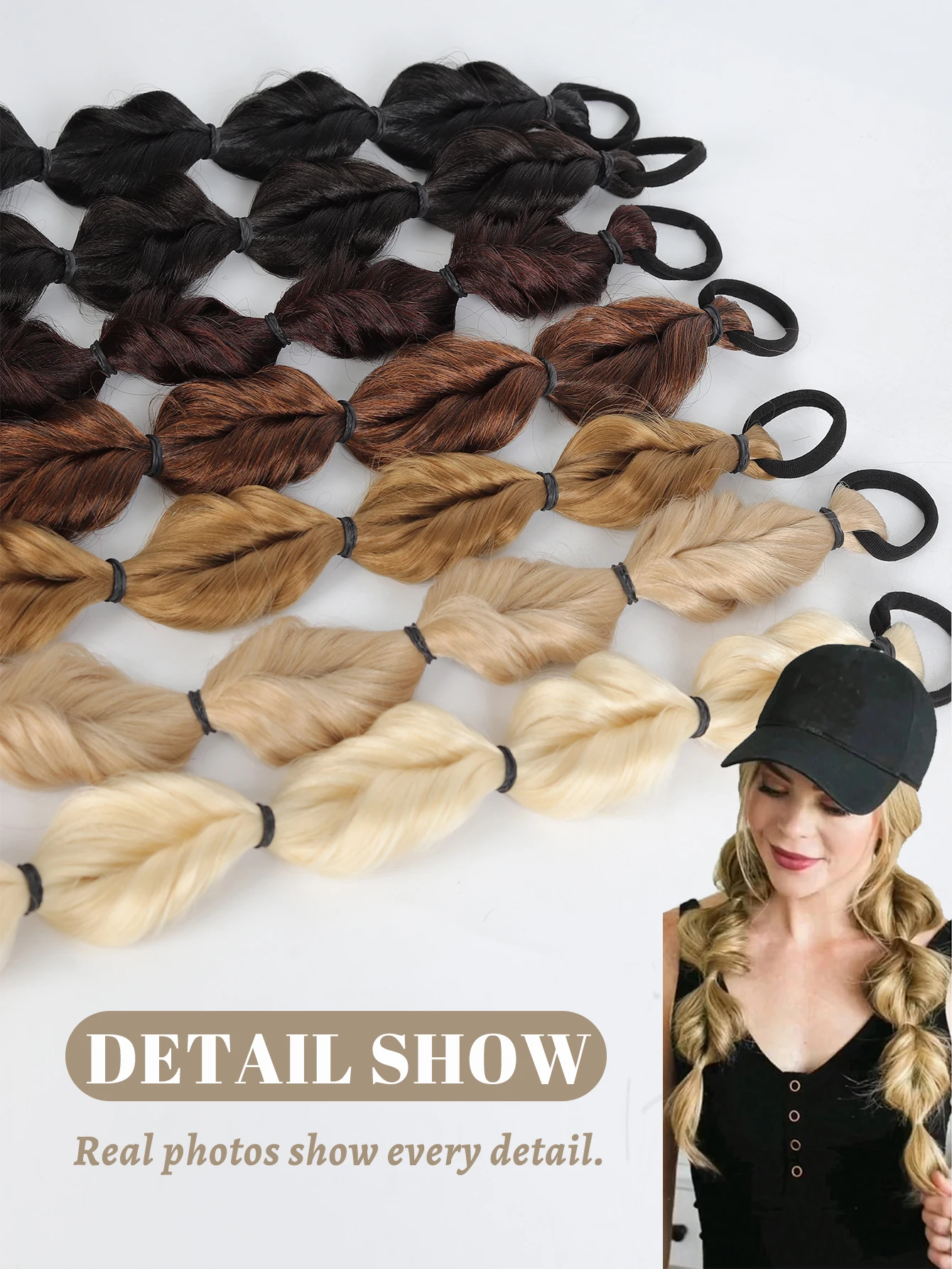 Synthetic Hair Ponytail Wig for Women Natural Dye Twist Braid