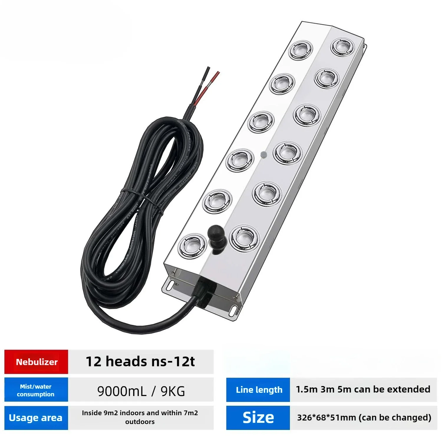 DC48V 10/12 Head Stainless Steel Ultrasonic Mist Maker Fogger for Air Humidifier Greenhouse Hydroponics Nebulizer Fog Sprayer 4