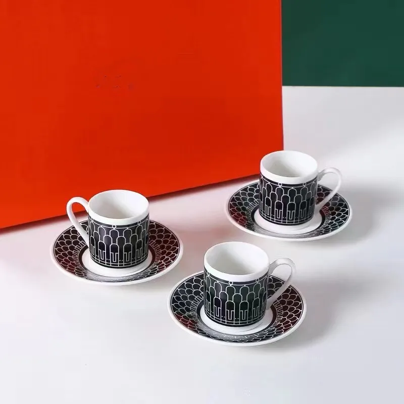 Louis Vuitton Porcelain Espresso Cup & Saucer Set Of Three