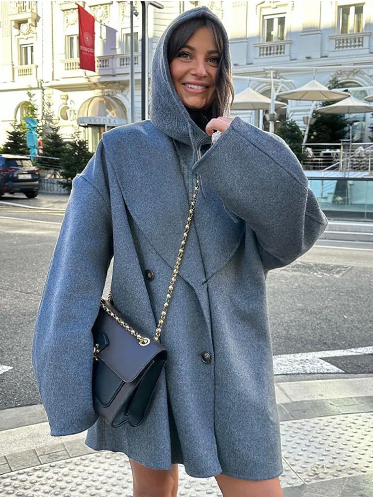 

Women Vintage Solid Single Breasted Jacket Fashion Turn Down Collar Long Sleeves Coats 2023 Winter Lady Elegant High Streetwear