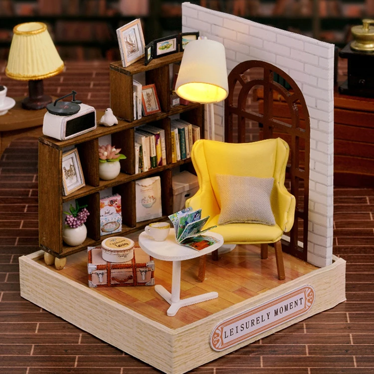 DIY Wooden Miniature Doll House Model Building Kits Small House Toy With Furniture For Birthday Gift Wooden Crafts Dollhouse