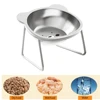 4153-4e0e43.jpg Stainless Steel Cat Bowls Raised Whisker Fatigue Relief Cat Plates Pet Water Dish Kitten Bowls Pet Bowls for Cats Food Bowls