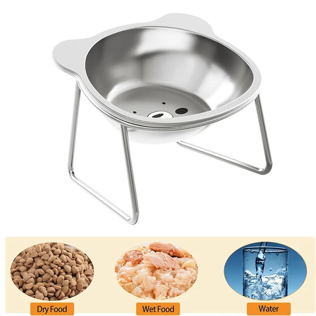 Stainless Steel Cat Bowls Raised Whisker Fatigue Relief Cat Plates Pet Water Dish Kitten Bowls Pet Bowls for Cats Food Bowls 2