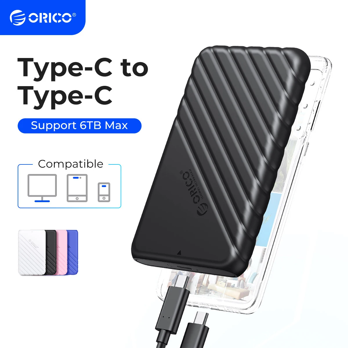 Caixa de Armazenamento Externo Orico Microb Usb3.0 25 Sata Hdd Ssd Case 5gbps de Suporte ao Disco Rígido com Uasp para pc Laptop.