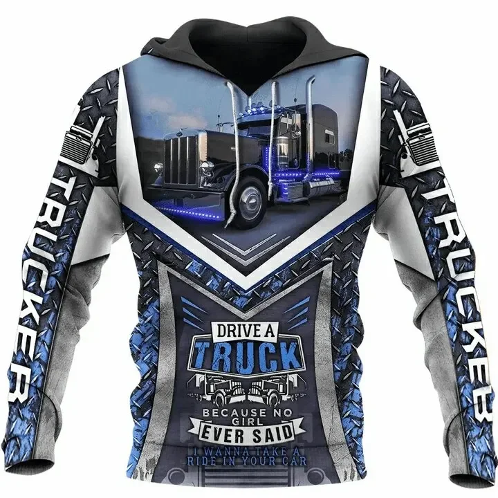 thumbnail image 1 of Nuevas sudaderas con capucha para hombre con estampado 3D de camiones pesados, moda urbana, suéter holgado de gran tamaño, sudaderas casuales de otoño e invierno, 1 of 5