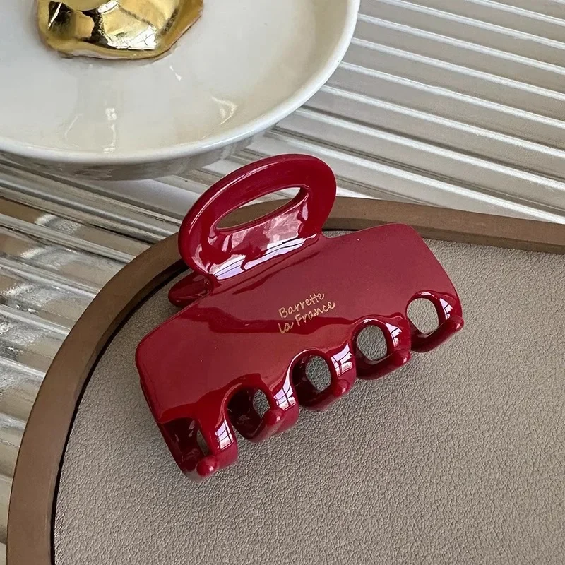 Pinze per capelli donna in acetato rosso accessori eleganti_voghion.com