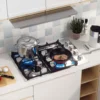 Gas Cooktop, SIMOE Gas Stove Top Bulit-in with 4 Burner, Stainless Steel, NG/LPG Convertible Gas Hob with Cast Iron Grill/Griddl 4