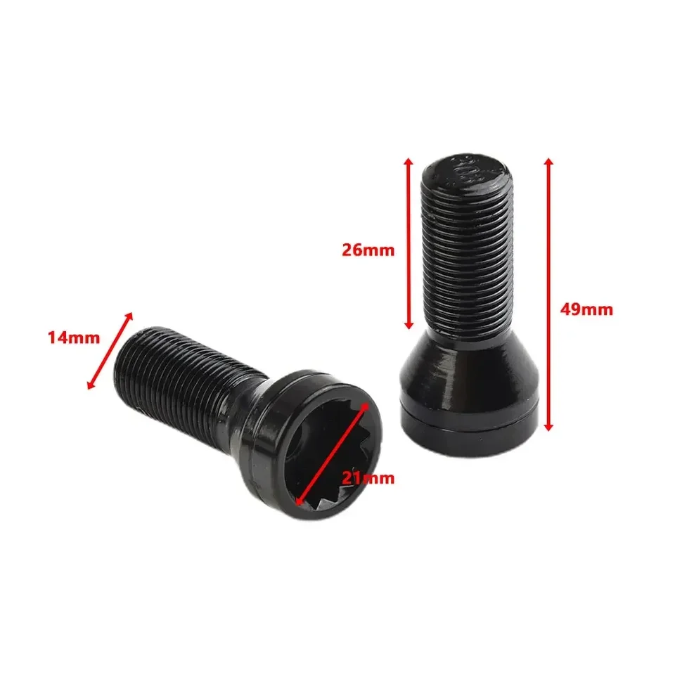 4Pcs/kit M14x1.25 M12x1.5 Wheel Locking Bolts Anti-theft