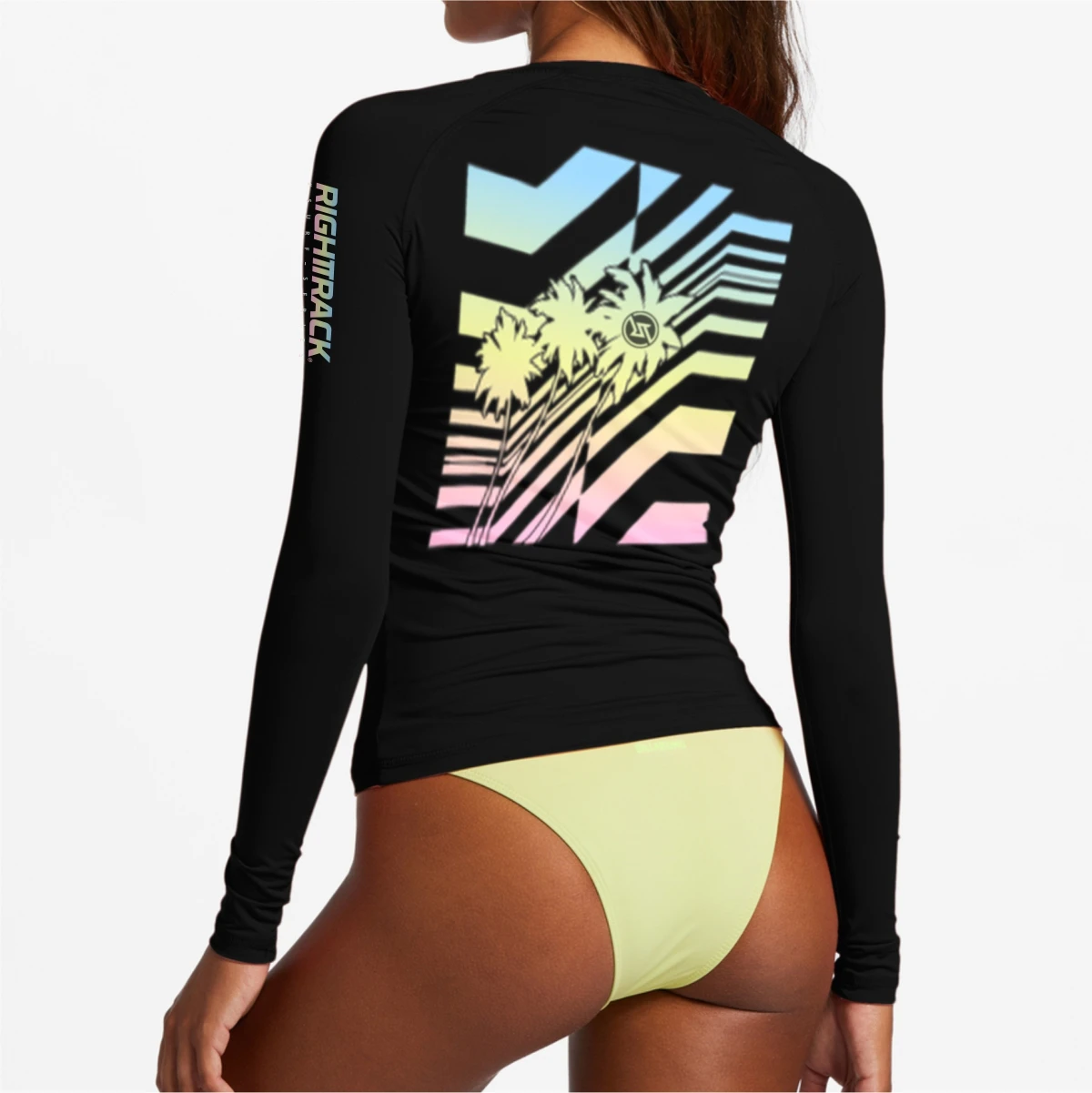 Ladies Rashguard Long Sleeve Surfing Shirts Women Lycra Fabric UV Protection Swimwear