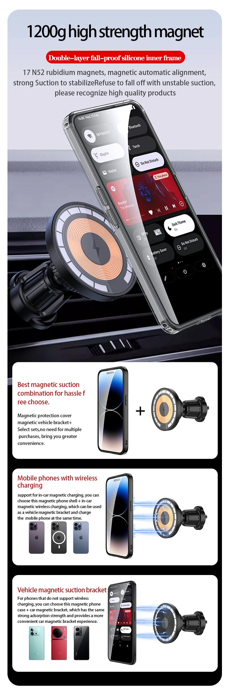 Matte & Clear Magnetic Wireless Charging Armor Magsafe Case For Nothing Phone 2 1 Two One Military Shockproof Back Cover