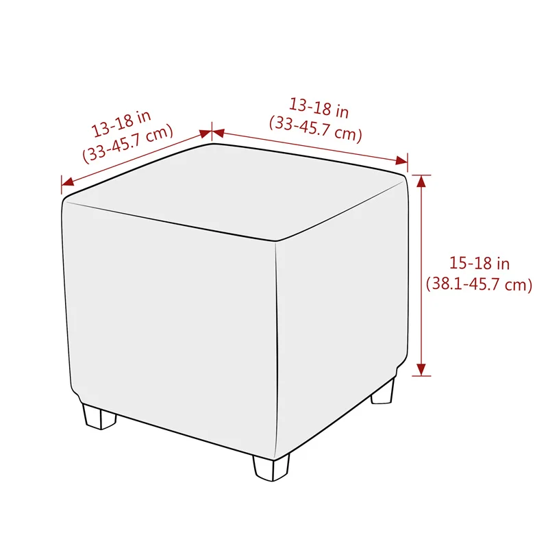 Elegant Soft Ottoman Slipcover - Stylish Square Footstool Protector & Home Decor