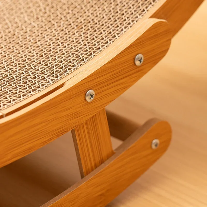 Rascador de madera para gatos, cama antiarañazos 2 en 1, juguetes para mascotas, rascador de uñas, alfombrilla de entrenamiento, garra de molienda 4