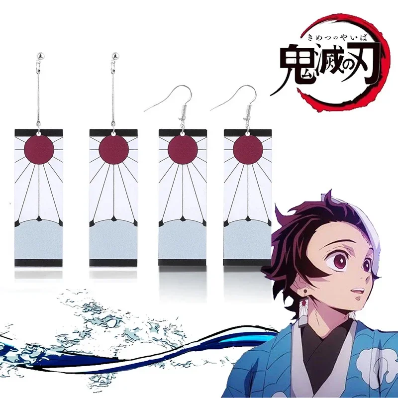Women's and Girls' Acrylic Anime Earrings, Tanjiro Long Earrings, Devil Killer, Cosplay Accessories, Jewelry, Gifts