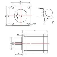 57HBP56AL4 Stepper Motor 1.2NM 3A – 56MM Hybrid 2-Phase 4-Wire Motor - Image 4