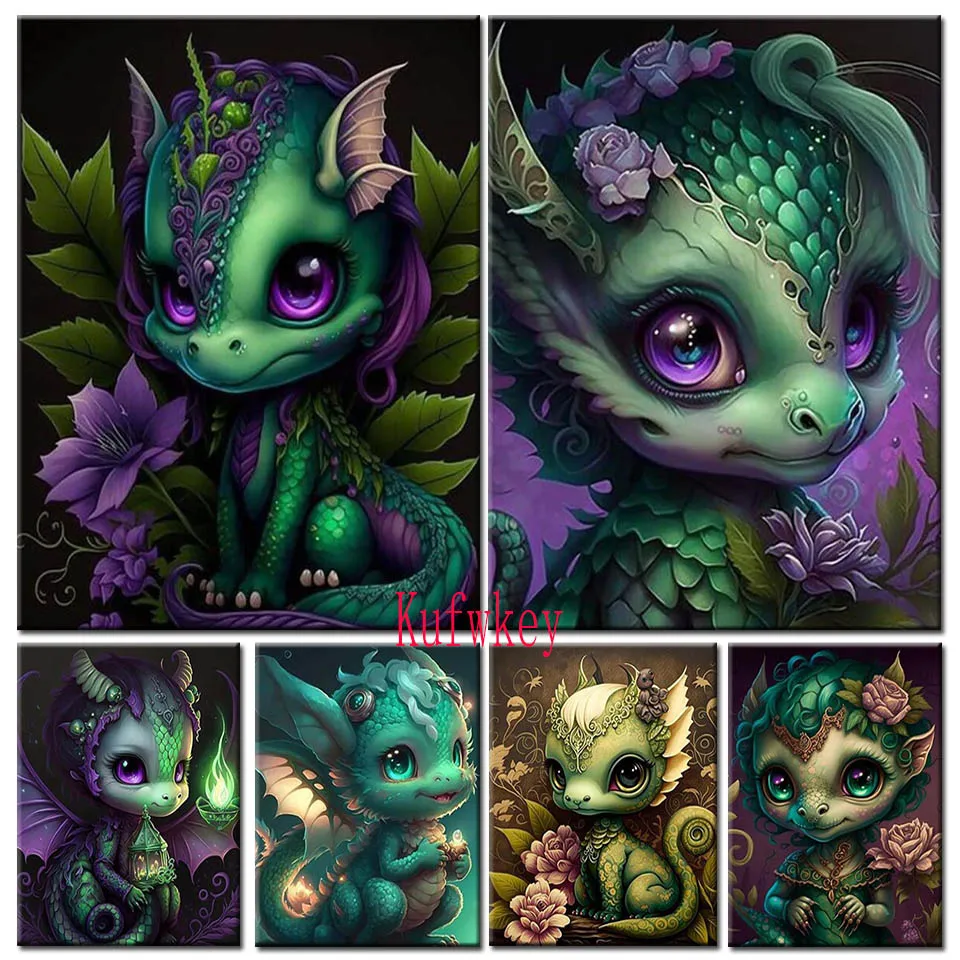 5D Diamond Painting New 2024 Cute Dragon Mosaic Embroidery Cartoon