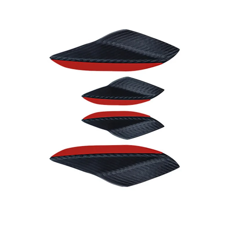 Set of Rubber Car Bumper Lip Protectors in Black Carbon Fiber Finish