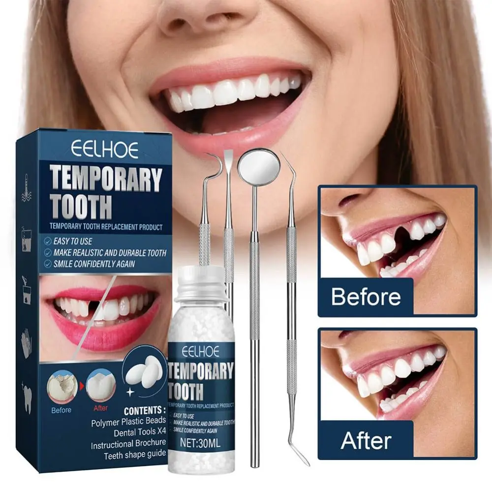 

Solid Tooth Gel Moldable Tooth Broken Teeth Gaps Repair Filling Teeth Glue Tooth Repair Kit Temporary Tooth Filling Material