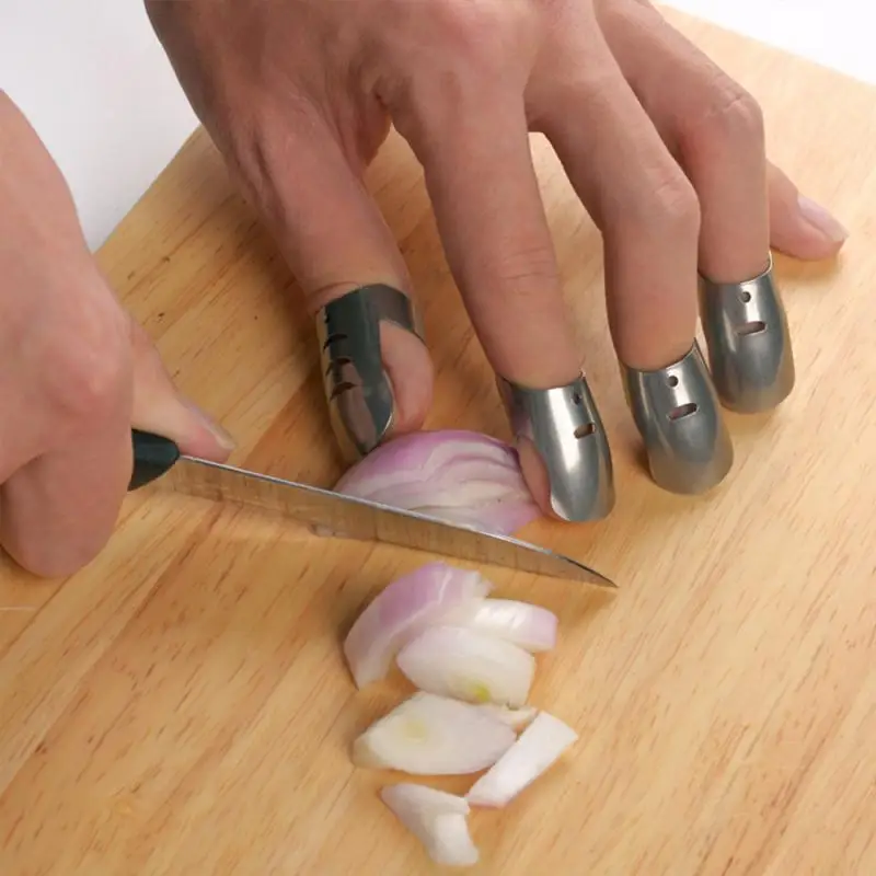 1PCS Finger Protector finger protector finger guard Anti-cut Finger Guard Stainless Steel Safe Vegetable Cutting Knife Cut Protection Tool Kitchen Gadge