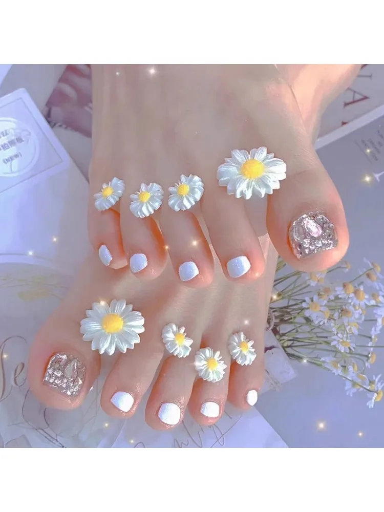*Nail Art Tools Silicone Toe Splitter Toe Isolation Separate Reuse Daisy Pearl Cartoon