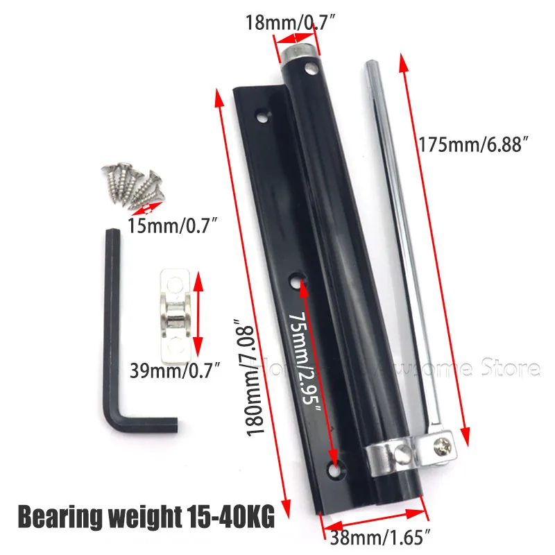 15-40KG Large Simple Spring Automatic Door Closer Hinge Black/silver Household Light Door Closer Adjustable