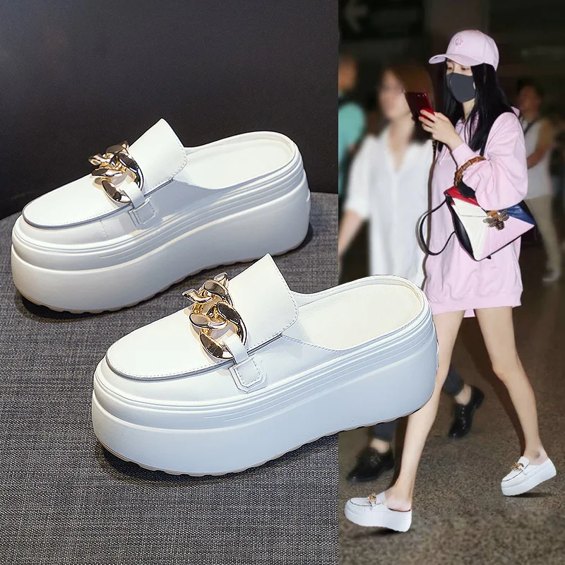 サンダル・ミュール Leather Platform Sandal Shoes ポインテッドトゥハイヒールレザーミュールサンダル[zr1015