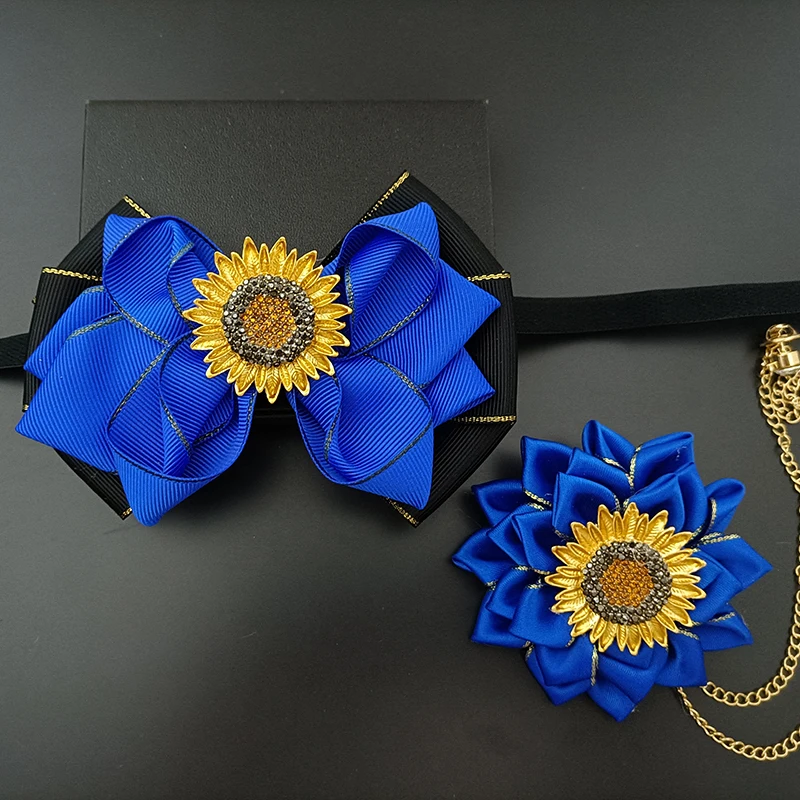 Original Herren Hochzeits-Sonnenblumen-Krawattenbrosche Business-Bankett-Konzert-Anzug-Hemd-Accessoire-Set Hochwertiger Handgefertigter Schmuck Geschenk – Detail 6