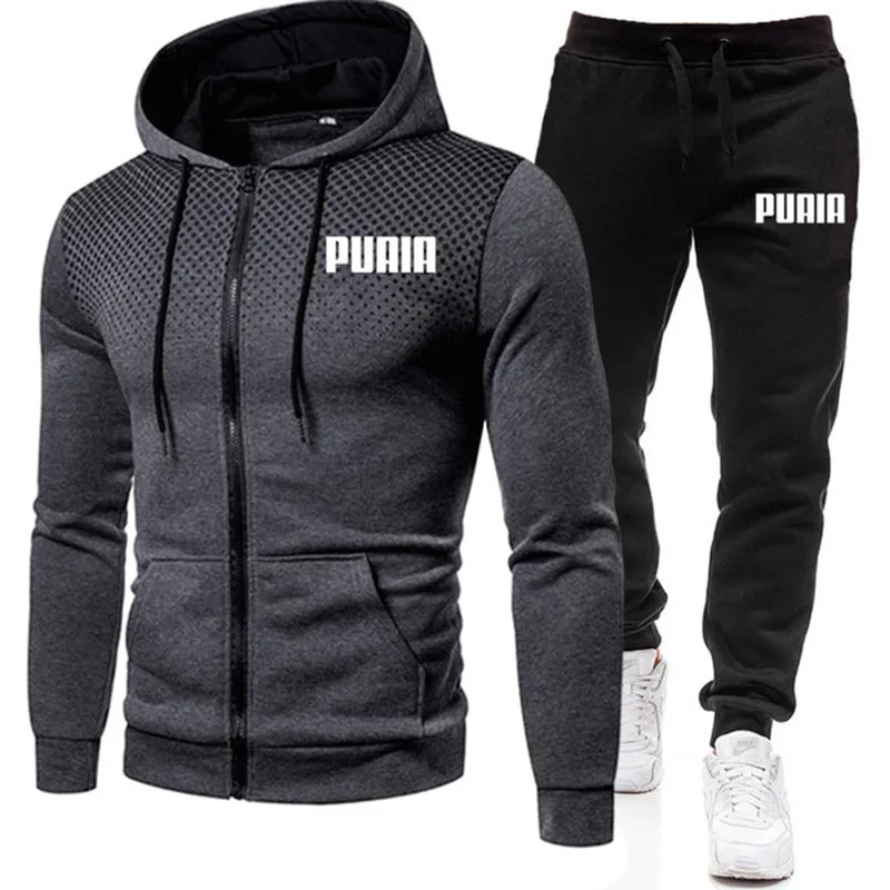 Fashion PUAIA Men\'s Sweatshirt Hoody for Men Male Suit Spring Female Man Sets Women\'s Tracksuit Sportswear Hoodies + Sweatpants