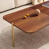 Modern Glass and Wood Coffee Table for Living Room, Mid-Century Brown Glass Coffee Table, Double Layer Center Table. 3