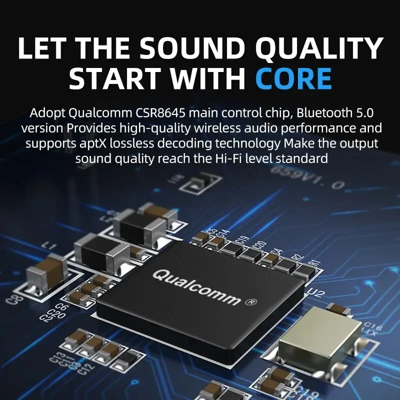 VIKEFON 50M Bluetooth Audio Receiver AptX Hifi HD Stereo Music Wireless Adapter 3.5mm AUX Jack RCA Mic For Car Speaker Amplifier