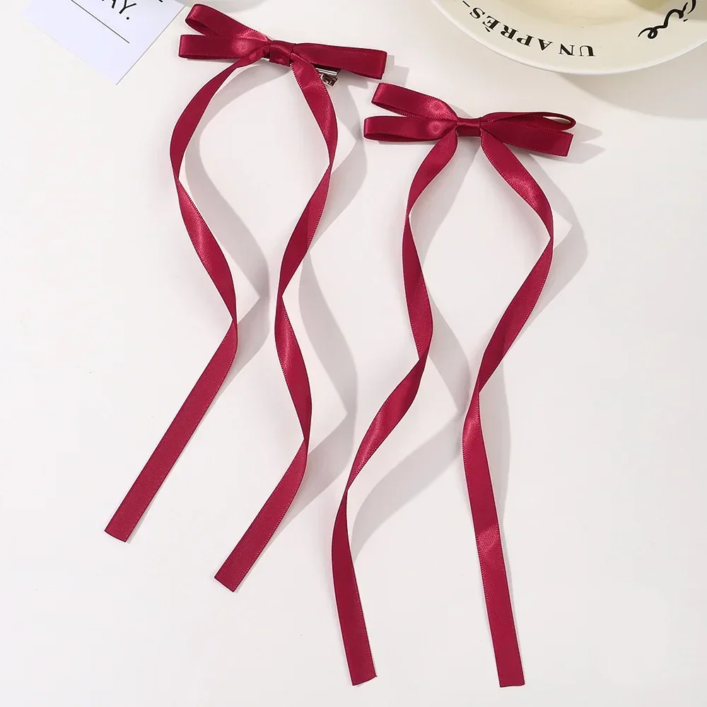 Elegant Black and White Bow Hair Clips