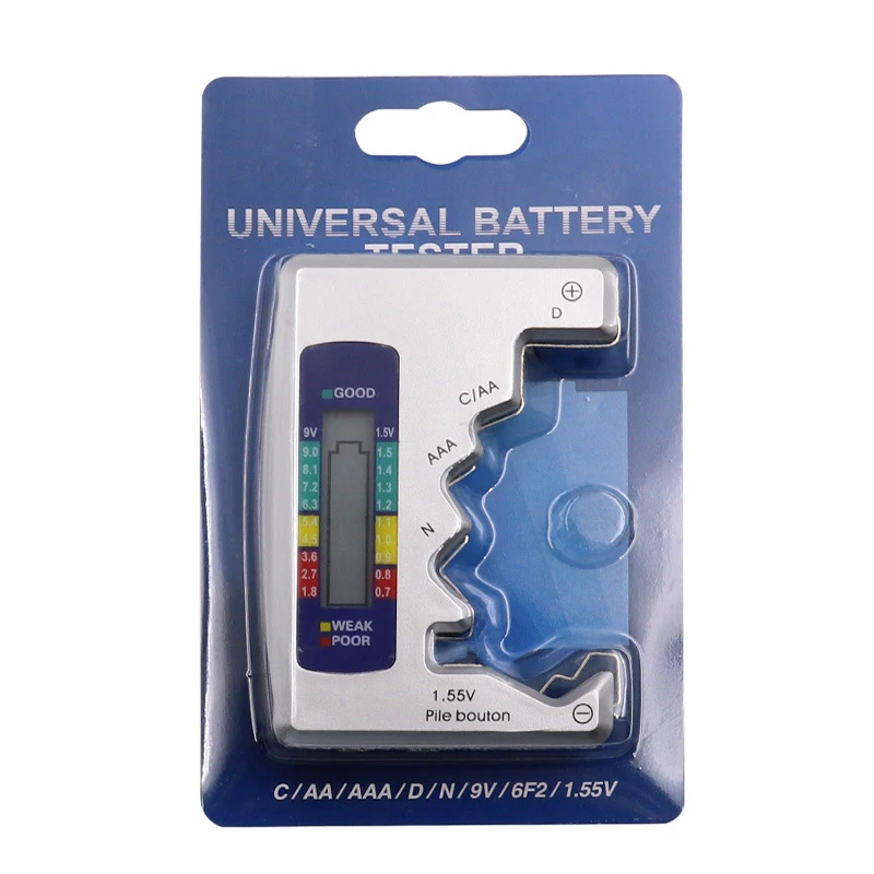 Battery Tester Universal Digital Battery Tester LCD AA/AAA/9V/1.5V Button Cell Battery Capacity Check Detector Capacitance Diagnostic Tool