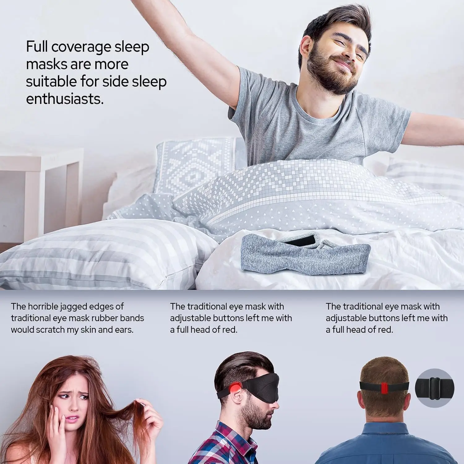 Luxury Cotton Sleep Eye Mask - Ultimate Light Blocking & Pressure-Free Comfort