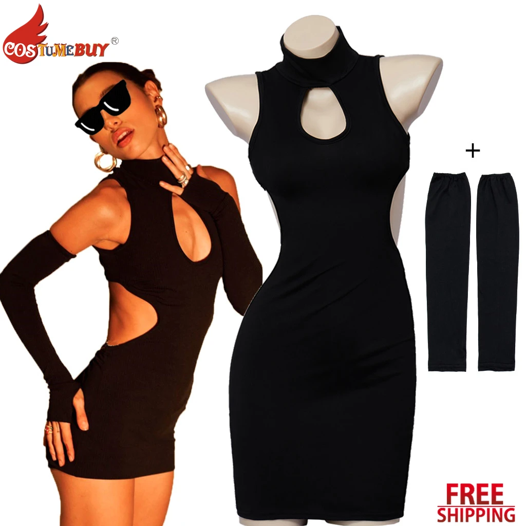 Euphoria Maddy Perez Cosplay Costume Black Cut Out Bodycon 