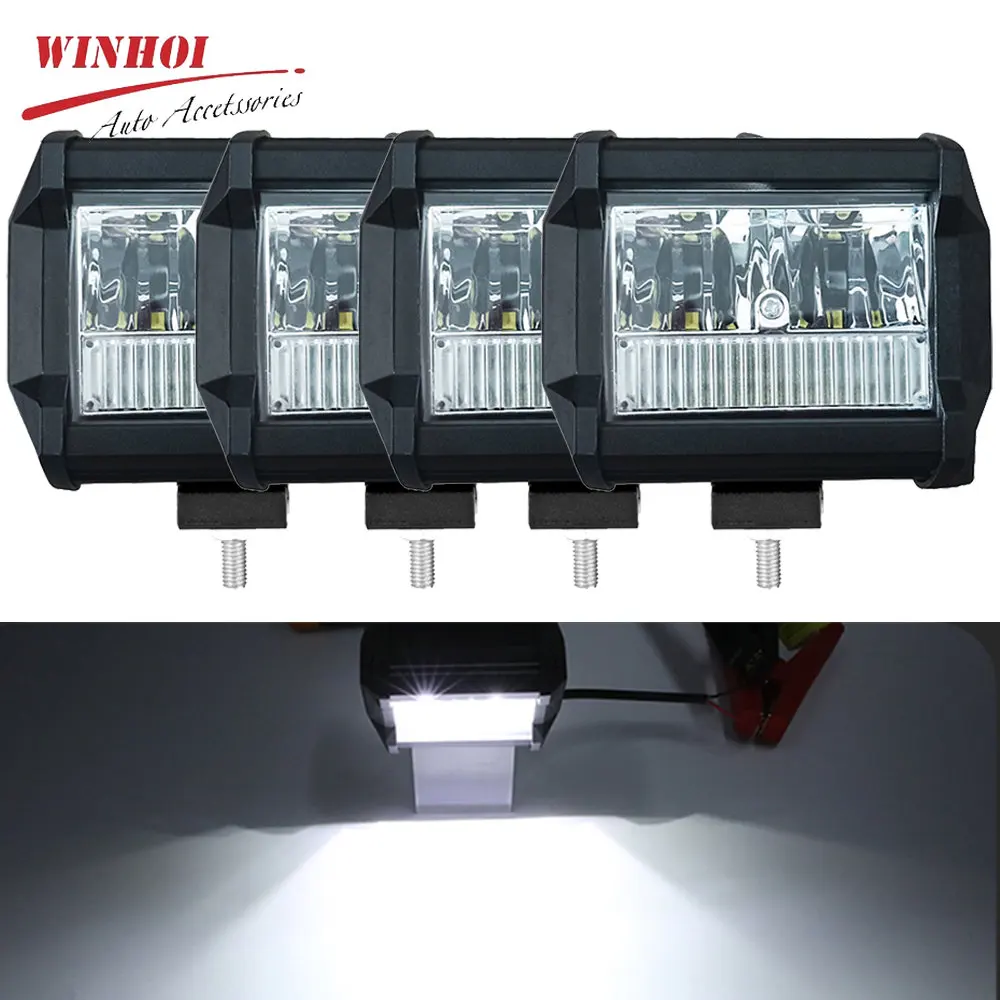 4 Inch 24W Led Bar Offroad 4X4 LED Spotlights Flood Combo Long Range