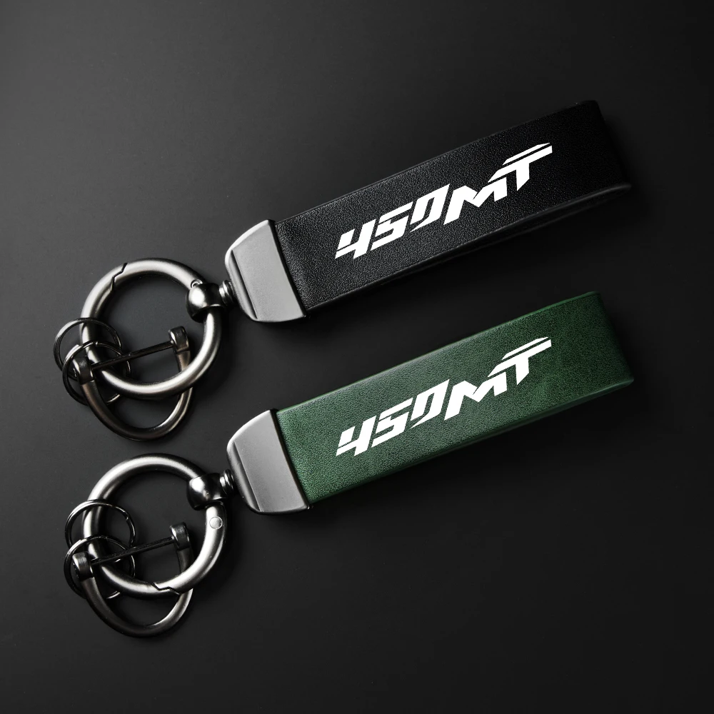 Premium Leather Motorcycle Keychain Keyring