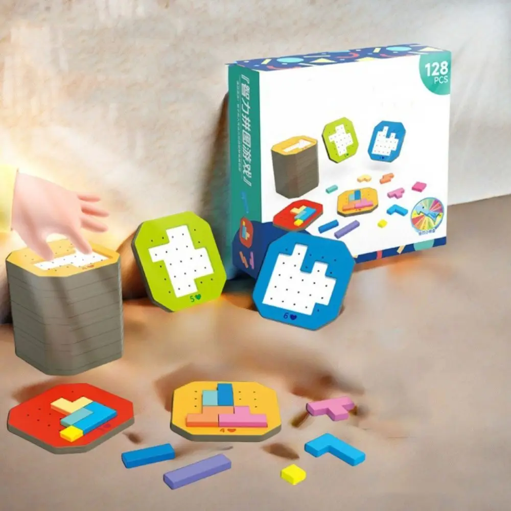 Logical Thinking Game Tangram Jigsaw Puzzle Geometry Colorful Two-person Quick-fix Tangram Jigsaw Puzzle Game Montessori