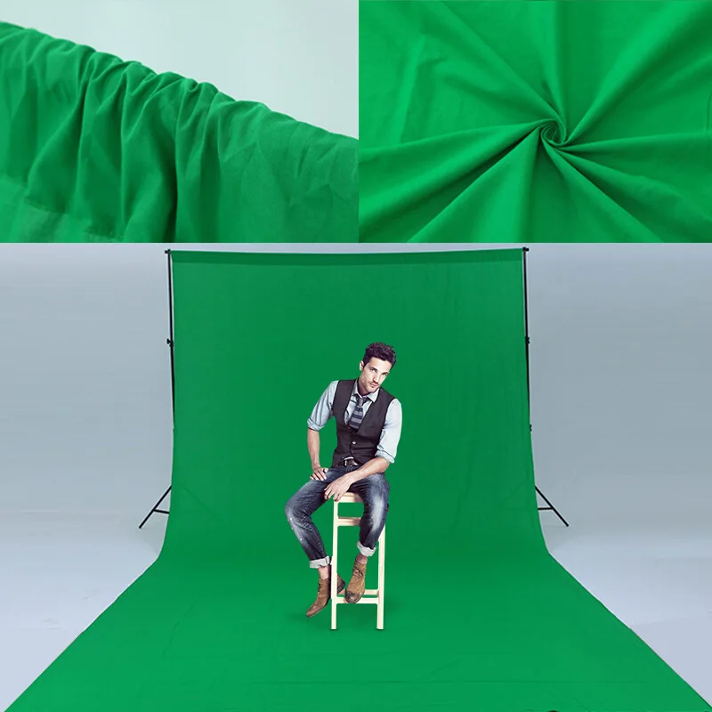 Photography Backdrops Green Screen Chromakey Shooting Background Cloth Polyester Cotton Photo Studio with Stand for Live 3X6M photo backdrop,photo backdrop stands