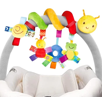 Seggiolino auto sospeso per bambini Giocattoli per passeggino sospeso per attività in peluche con squeaker BB e sonagli per giocattolo per attività di viaggio neonato 1