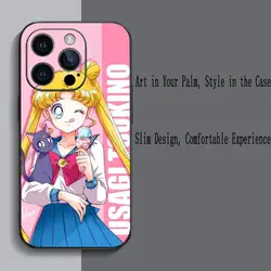 Sailor Moon Pattern Shockproof Phone Case - Soft Black Cover - iPhone 14 (Z1)