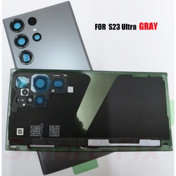 Premium Rear Battery Cover with Adhesive & Camera Lens (S23ULTRA Gray)