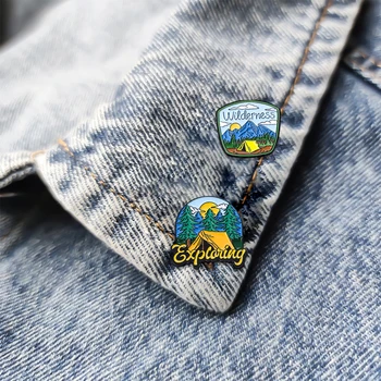 밸리 캠핑 시리즈 에나멜 브로치, 야생 자연 탐사 텐트 핀