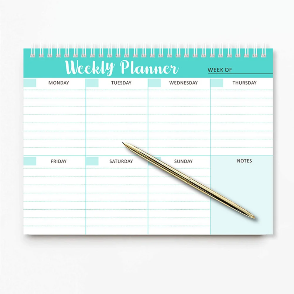 Agenda ampia da fare Pianificazione settimanale Blocco note Orari Agenda per notebook A5 Agenda settimanale per pasti Cancelleria senza data - immagine 2