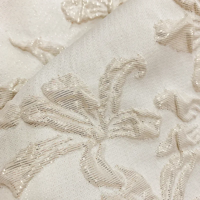 Blume geprägt Blase Gold Jacquard Garn gefärbten Stoff für Hanfu Cheong sam Kleid DIY Nähen