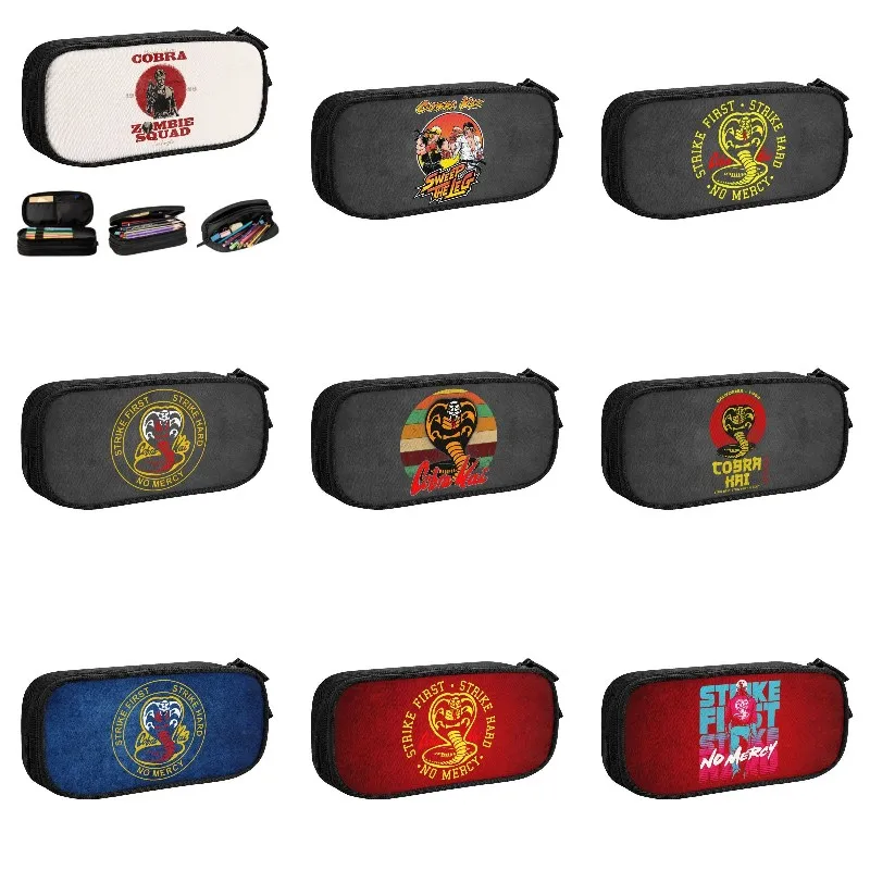 

Customized Cobra Kai Cute Pencil Cases Boys Gilrs Large Capacity Zombie Squad Solider Pencil Box Students Stationery