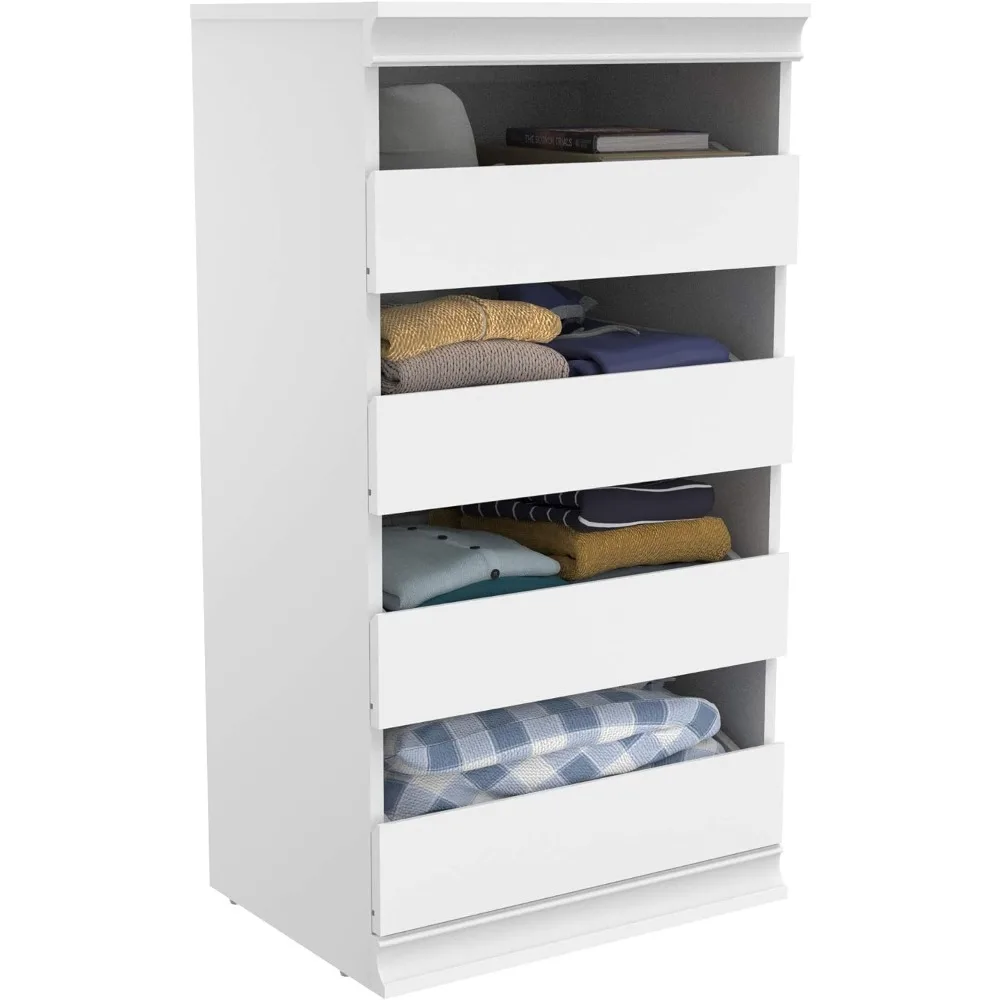 ClosetMaid Modular Storage Unit with 4 Drawers, Wood Closet Organizer, Stacking, Full Backer, Storage, Decorative Trim, White 2