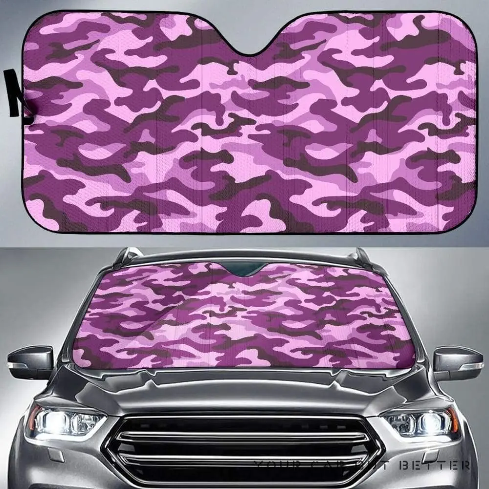

Camouflage seamless pattern pink monochrome car sunshade sunshade uv protection windshield visor pattern window sunshade